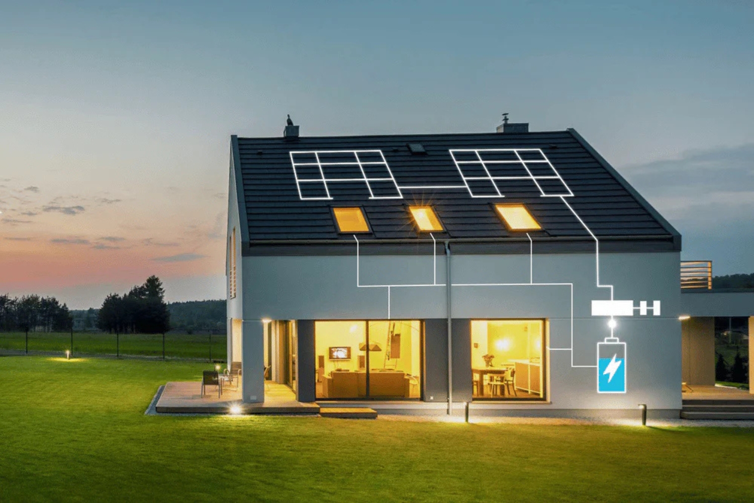 Solar panel installation team performing a site assessment for a home.