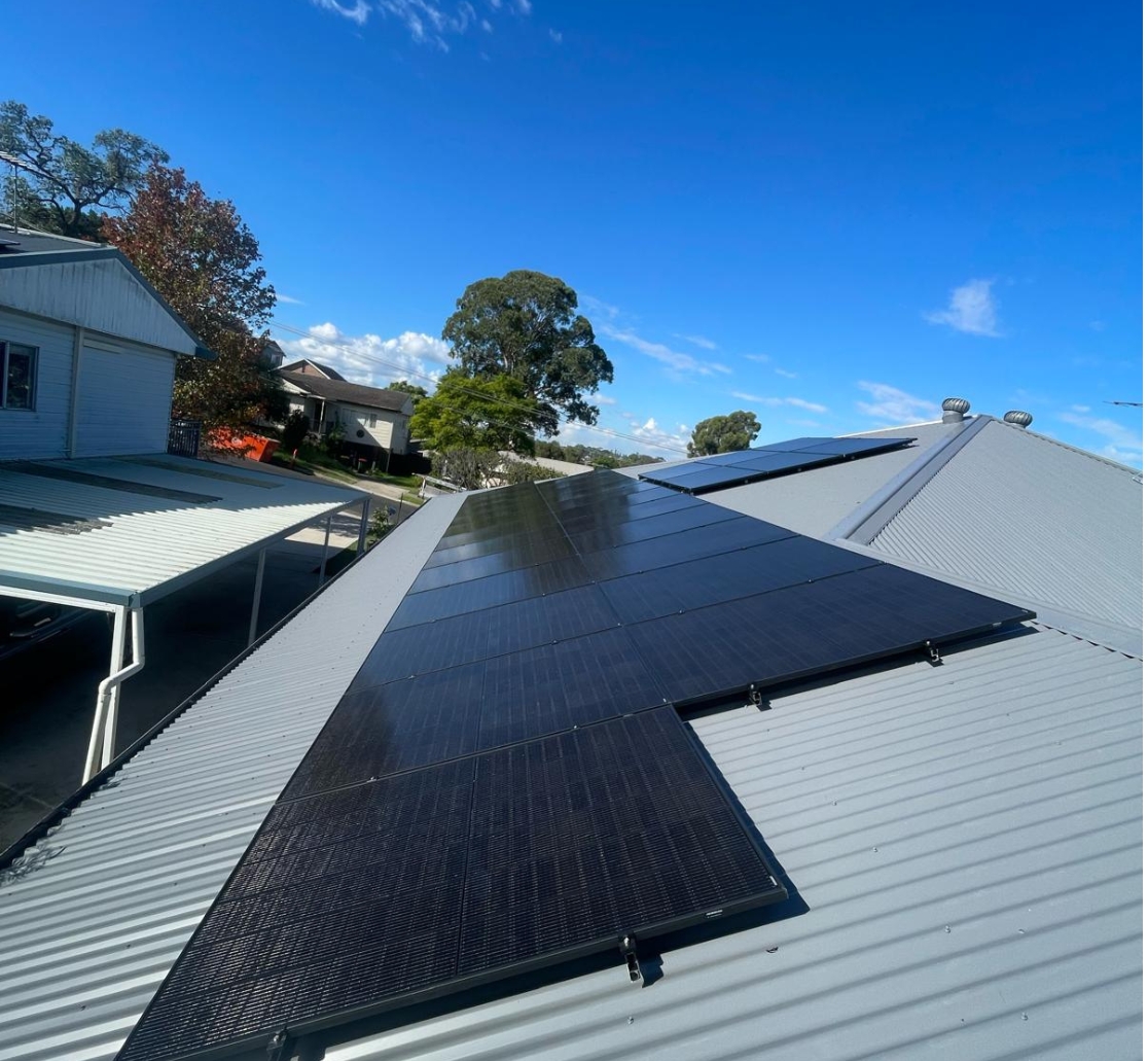 Solar panel installation on a residential roof by True Solar Nation.