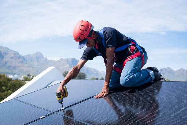 Solar panels with battery storage for long-term energy use
